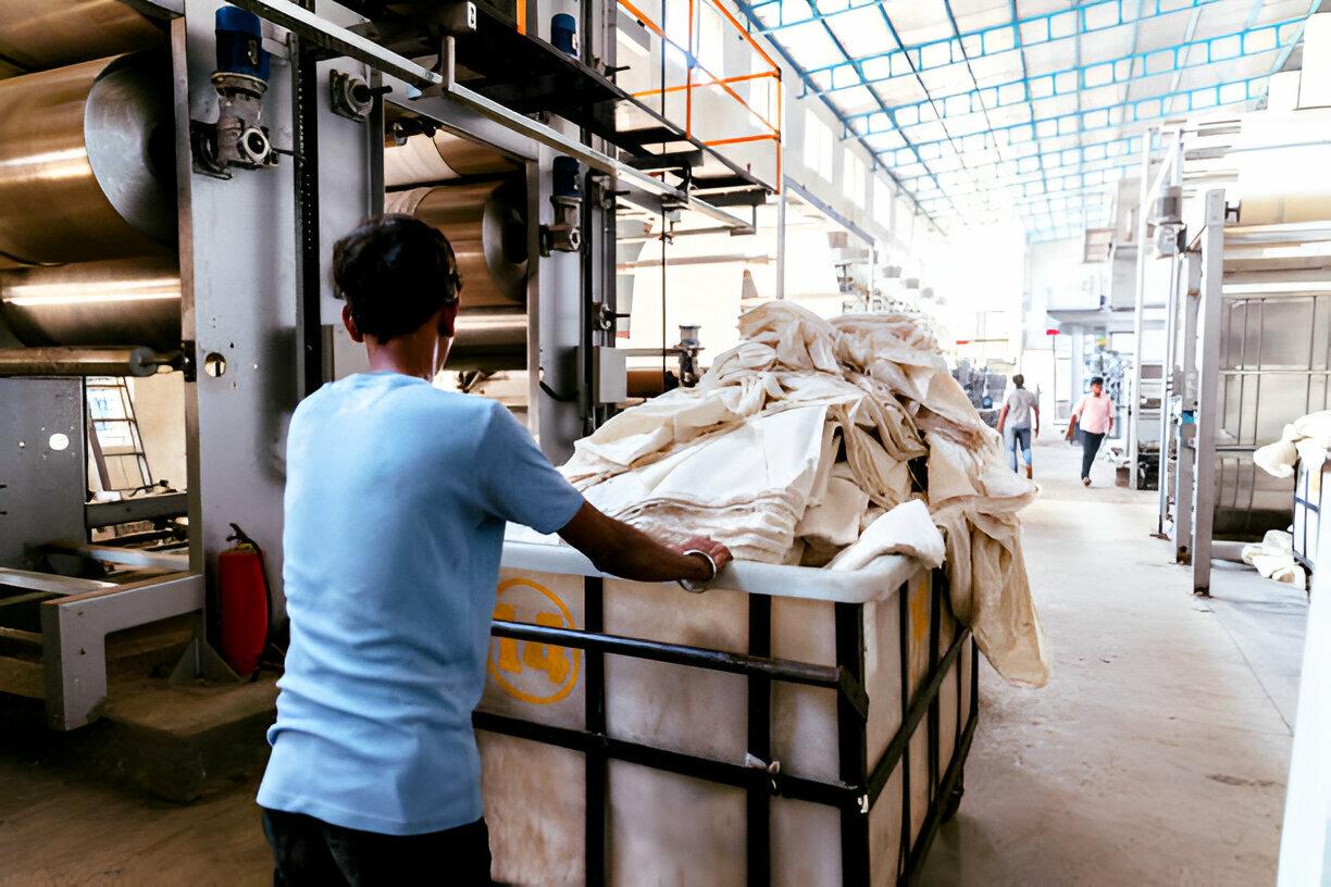 Textile Manufacturing Machines in Modern Factory